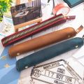 HiStrawberry Genuine Leather Zipper Pen Bag Mini Small Pencil Case Apple Electronic Writing Pen Protective Sheath Creative Vintage Style. 