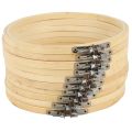 10 Pieces 6.7inch 17cm Round Wooden Embroidery Hoops Set Bulk Wholesale Adjustable Bamboo Circle Cross Stitch Hoop Ring. 
