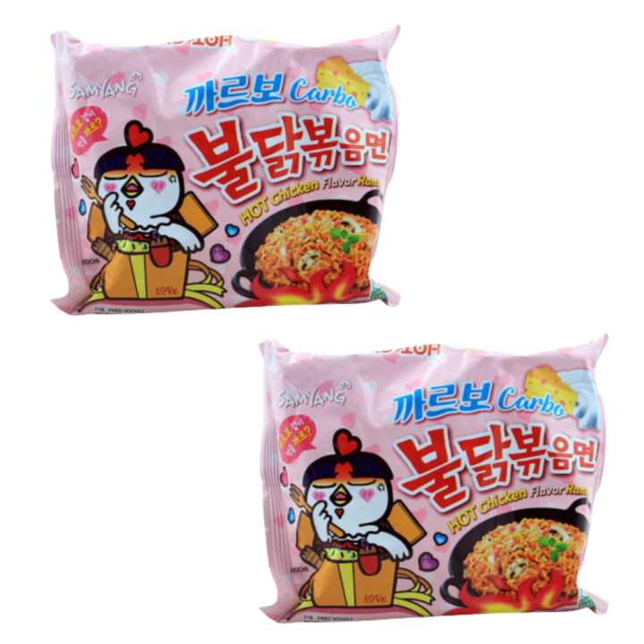 Samyang Carbonara Pack of 2 x 140g Hot Chicken Ramen - Samyang Noodles - Korean Noodles