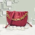 Women's Handbag with Golden Chain and Long Strap 9x7 Inch Elegant Design. 