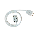 Flexible Extension Cable with Triple 2-pin Socket Male Female Electric Plug HQ 40/76 Two Core Round Wire Cord for Multipurpose uses Electrical Extension Board. 