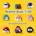 Original For Realme Buds T100 cartoon Silicone Earphone Case Cover Shock resistant NO.1. 