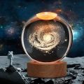 USB LED Night Light Crystal Ball Night Lights Glowing 3D Crystal ball Lamp Unique Galaxy Crystal Ball lamp planet moon lamp Birthday Gift. 