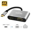 USB C to Hdmi Adapter, USB 3.1 Type C to Vga Hdmi 4K UHD Converter Adapter. 