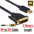 Display Port (DP) to DVI Cable 2 Meter Lenth -DisplayPort to DVI DVI-D Cable 100% Genuine DP To DVI Cable - DVI Port to DP Port Cable. 