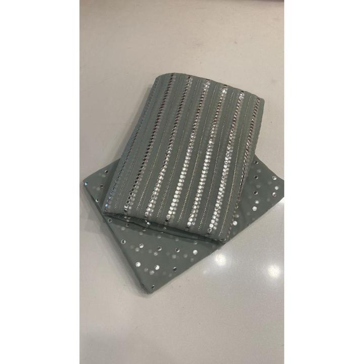Chiffon foil work 2pc suits
