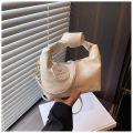 PU Leather Handbag Trendy Half-Moon Shape Small Size Shoulder Bag Fashionable Design Casual Style Tote Bag for Traveling. 