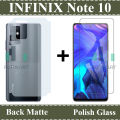 Infinix Note 10 Full Screen Tempered Glass And Matte Back Protector 2 in 1 Combo. 