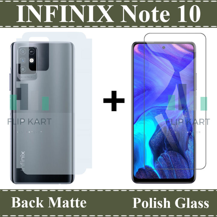 Infinix Note 10 Full Screen Tempered Glass And Matte Back Protector 2 in 1 Combo