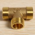 2X Brass T Shape Water Fuel Pipe Equal Male Tee Adapter Connector 1/2 Inch Thread. 