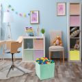 Fabric Cube Storage Bins, Durable Fun Colored Storage Bins with Handles, Collapsible Baskets for Home, Kids Room, Closet and Toy Organization. 