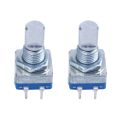 HYQZLTCA 2X 20-Point Shaft Detents Encoder and 360 Degree Rotary with Push Button Blue + Silver. 