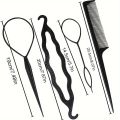 Hair Styling Tools Set for Girls, 6pcs Hair Accessories, Combs, Bands & Care Kit. 