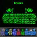 Backlight English Russian French Spanish Portugal Fly Air Mouse 2.4G Touchpad For Android TV Box PC I8 Mini Wireless Keyboard. 
