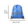 【Factory-direct】 Simple Reflective Stripe Drawstring Gym Backpack 210D Polyester Solid Color Nylon Sports Shoulder Bag Waterproof Portable Fitness Handbag Travel.