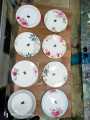 Melamine/Plastic Dinner Set White Rose Double Glaze Heavyweight 8 Persons Serving 80 Pcs Set. 