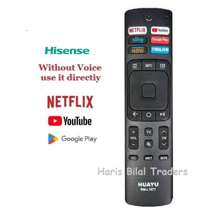 HISENSE Remote for Smart LED TV with NETFLEX & YouTub & Google Play  Button