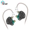 KZ ZSN Earphones DIY Dual Driver In-Ear Headphones Hybrid Headset Hifi Sterero Deep Bass Earbuds with Detachable Cable Noise for Running, Jogging, Walking. 