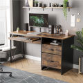 55" W Writing Study Computer Table Workstation with Keyboard Tray. 