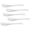 5PCS White Porcelain Egg Spoons Ceramic Spoons Coffee Spoon Dessert Spoon Mocha Dip Serving Spoon. 