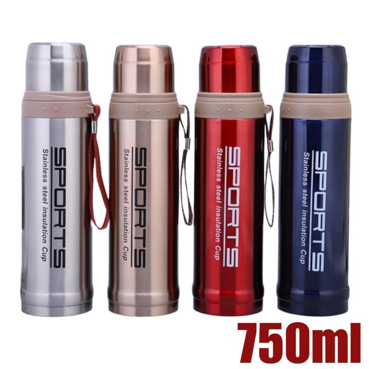 750ml / 1000ml Travel Water Bottles Hot & Cold Thermos Flask Vacuum Insulation upto 8 hours | Stainless Steel