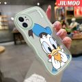 JIUMOO For iPhone 6 6 Plus 6s 6s Plus Case Comic Lovely Donald Duck Colorful Pattern Wave Border Soft Clear Shockproof Phone Cases Transparent Casing Silica Gel Protective Cover. 