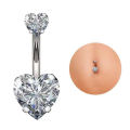 Belly Navel Stud Exquisite Shape Women Shiny Heart Style Belly Piercing Ring. 