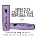 18650 battery cells 1200 mAh pack of 2 ,18650 lithium ion cell rechargeable battery 3.7 volts 18650 lithium ion battery cells Japanese made branded. 