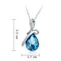 Hunts Best - Aquamarine Gemstome Pendant Necklace for Women and Girls in Blue Crystal, 925 Sterling Silver Fashion Necklace for Females, Best Gift for Anniversary, Birthday, Girls, Mom, Wife, Lover, Wedding, Eid, Daughter and Her.. 