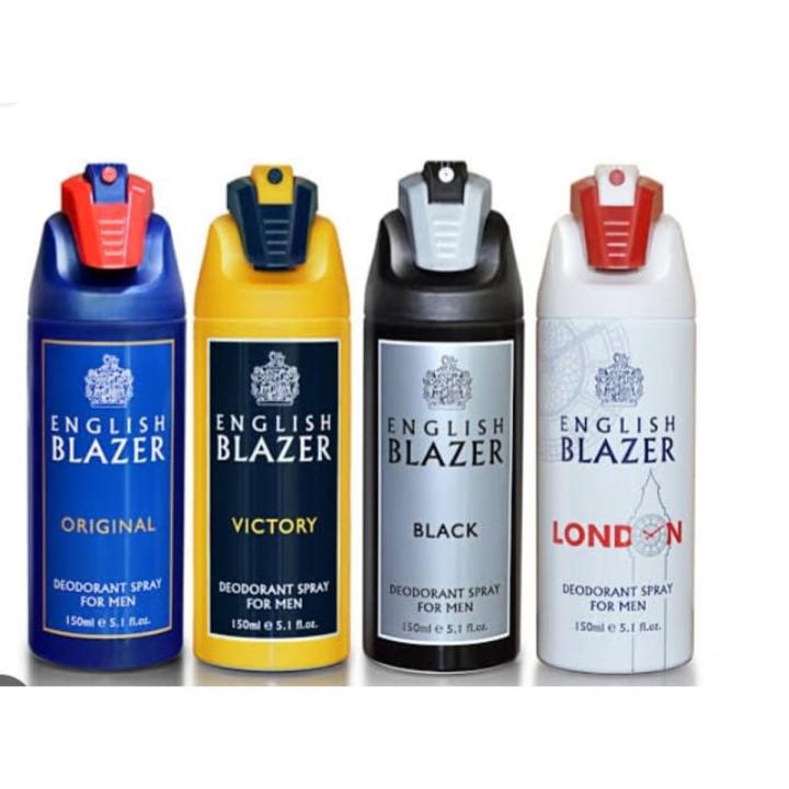 Englissh BLAZE'R LONDON AND VICTORY Deodorant Spray - For Men ( Pack of 1 Assorted Color)​  Imoprted Made 100%