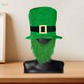 ST day Hat for Adults W/ Beard Costume Rectangular. 