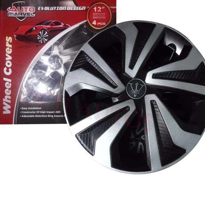 Fancy Wheel Covers - (13 Inch ) - 4 piece Set (Plastic) - Silver