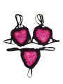 Floral Bikini Set , Nipples Covering Bikini Bra & Thongs Set, Bridal Lingerie Set. 