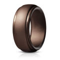 SC Wholesale Men Outdoor Sport Rings Step Edge Design Breathable Rubber Ring 2023 Classic 8mm Arc Silicone Wedding Rings for Men. 
