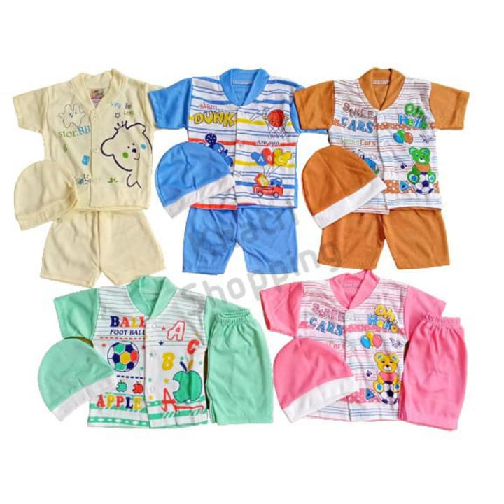 Suits for Born Baby Shirt and Pajama and Cap Cotton Stuff
