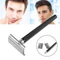 Useful Men Fashion Stainless Steel Shaving Tool Safety Razor With A Blade Double Edge Manual Razor Hair Removal Shaver. 