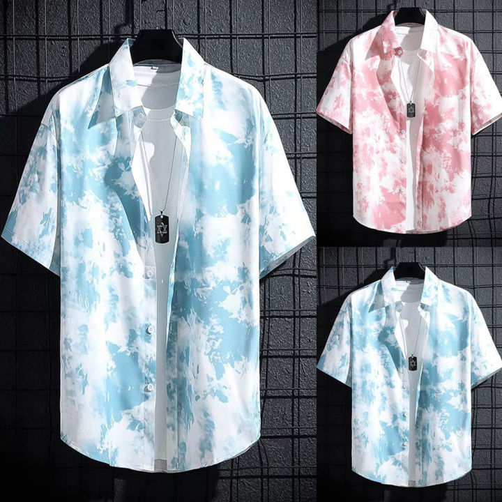 Yfashion%20Men%20Casual%20Shirts%20Summer%20Thin%20Tie%20Dye%20Printing%20Cardigan%20Top%20Lapel%20Short%20Sleeve%20Fashion%20Lover%20T-shirt%20color%20-%20Image%206