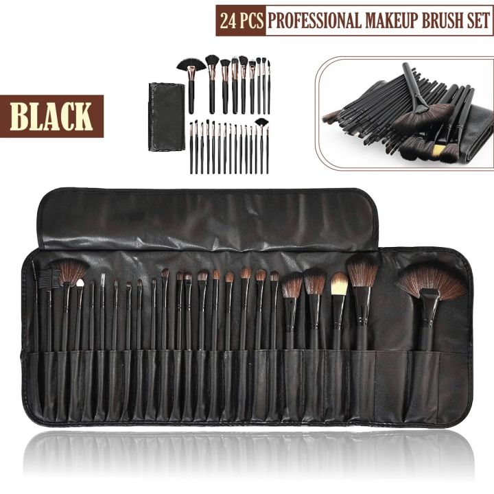 24 Pieces Makeup Brushes Set for Professional Makeup Cosmetics Soft Brussels Colors