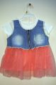 Kids Girls Frock with Jeans Jacket for Baby Girl ( 1 Set ). 