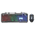 Magnesium T25 Wired Luminous Key Mouse Metal Keyboard Mouse Suit Suspension Mechanical Feeling Backlight Game Office. 