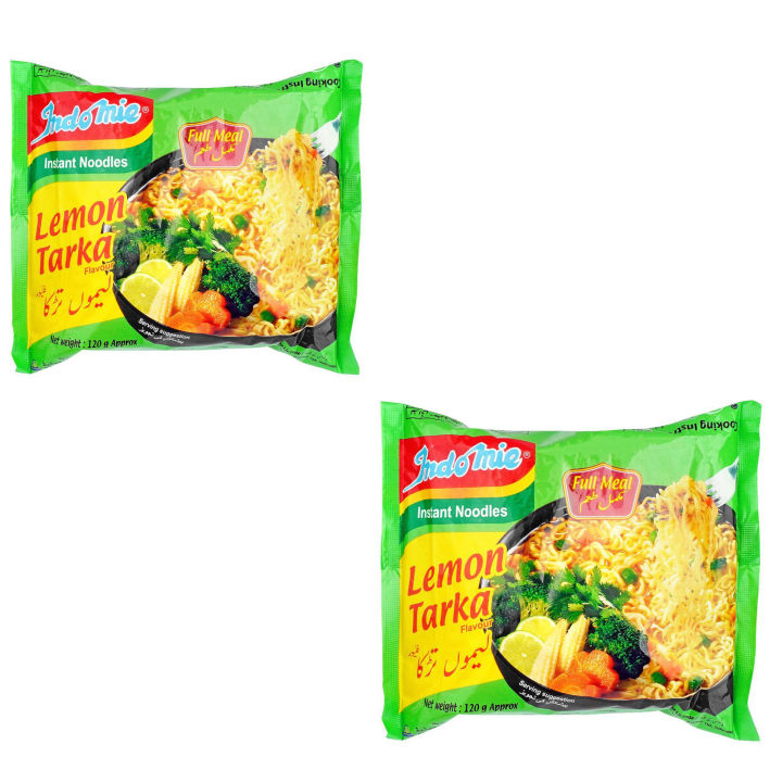 Indomie Noodle | Instant Noodles 240 Grams (Lemon Tarka) Vegetable Flavour (pack of 2)