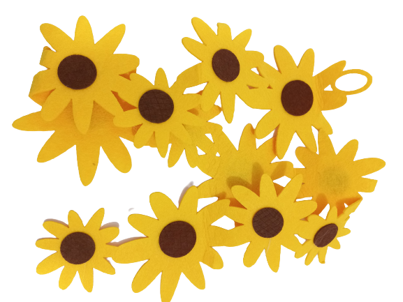Artonic Fomic Sheet Sun Flowers Length for Craft Pegs, Paper, Photo, Message Cards and Decoration Yellow Color Size 38.5 x 4.7 Inches