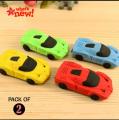 Car Erasers for Kids - Creative Cartoon Racing Car for School-Age Children (Random Colour). 