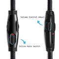 Braided Replacement Cable Extension Cord With Volume Control Mic Mute For Kingston HyperX Cloud Alpha Mix Gaming Headsets. 