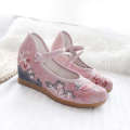 Old Beijing Ethnic Cloth Embroidered Women's Hanfu Shoes Ancient Style Elevated Slope High Heels. 