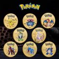 New Gold Pokemon Coins Metal Mewtwo Coins Anime Commemorative Coin Charizard Pikachu Golden Pokemon Cards Round Metal Coin Toys. 