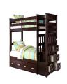 3 Bed Kids Bunk Bed With Stairs And 05 Storage Drawers, Sliding Bed Is In Lower Portion Of Bunk Bed. H5 Ft W3 Ft L 7.4 Ft. 