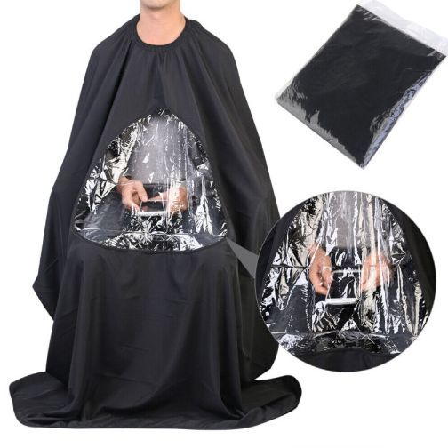 Hair Cutting Barber Cape with Window Phone Viewing Apron Stylist Gown   Hair Cutting  Apron  Barber Cutting Apron Hairstylist Saloon Beauticians Waterproof Gown Front-Back Cape