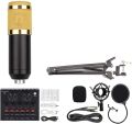 Legendary Live Broadcast Microphone BM800 Condenser Microphone Set With V8 Sound Card Condenser Microphone Bundle Live Sound Card kit with Adjustable Mic Arm Stand Desk for Studio Recording & Broadcasting. 