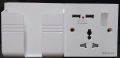 Dual USB Charging Socket with Mobile Holder. 